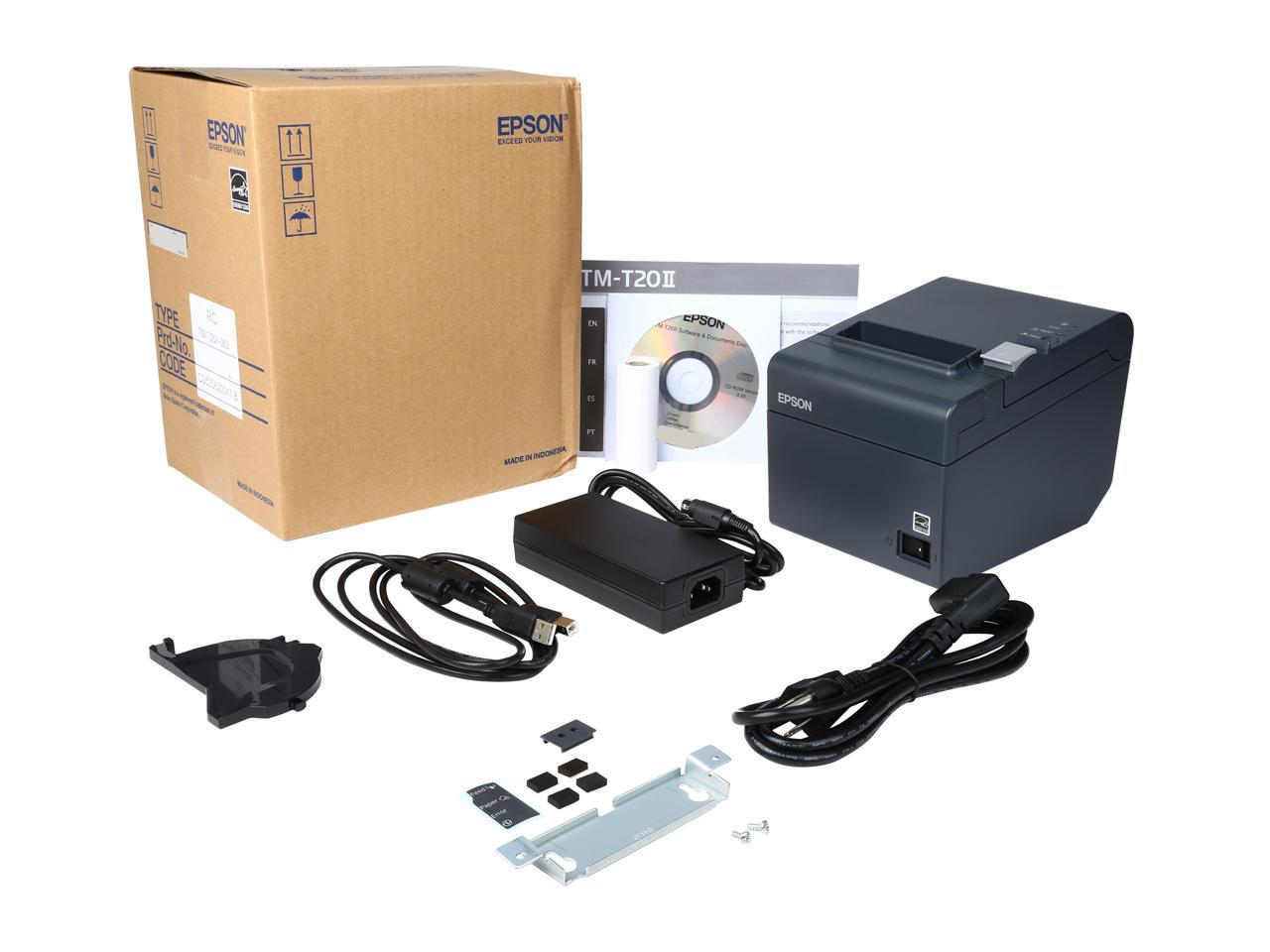 Epson TM-T20II Single-station Thermal Receipt Printer, USB, Serial, Dark Gray - C31CD52062
