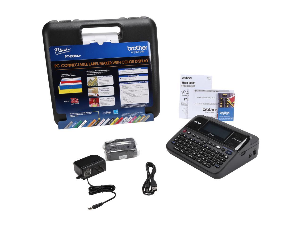 Brother P-Touch PT-D600VP PC-Connectable Label Maker with Color Display and Carry Case