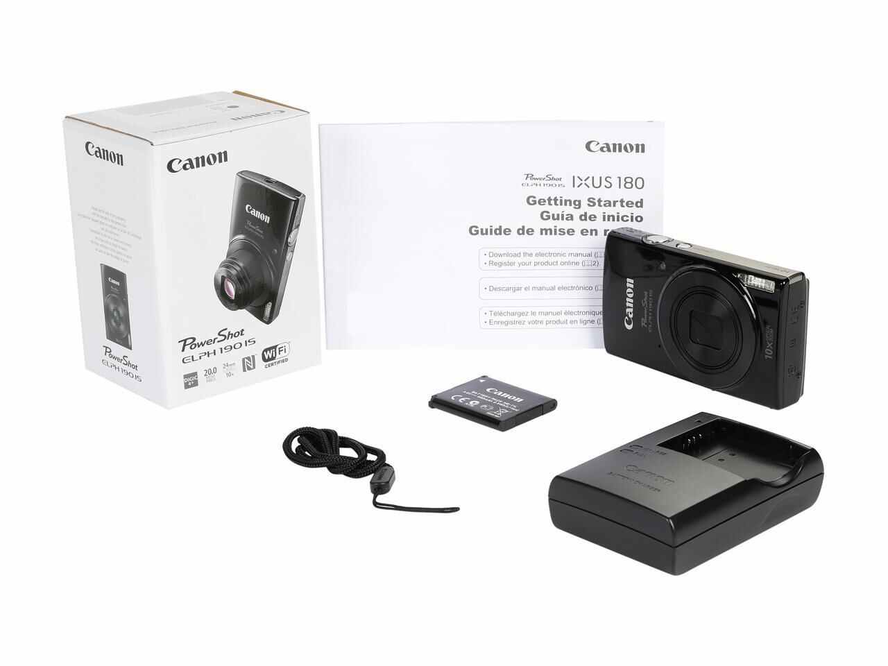 Canon PowerShot ELPH 190 IS Digital Camera - Black