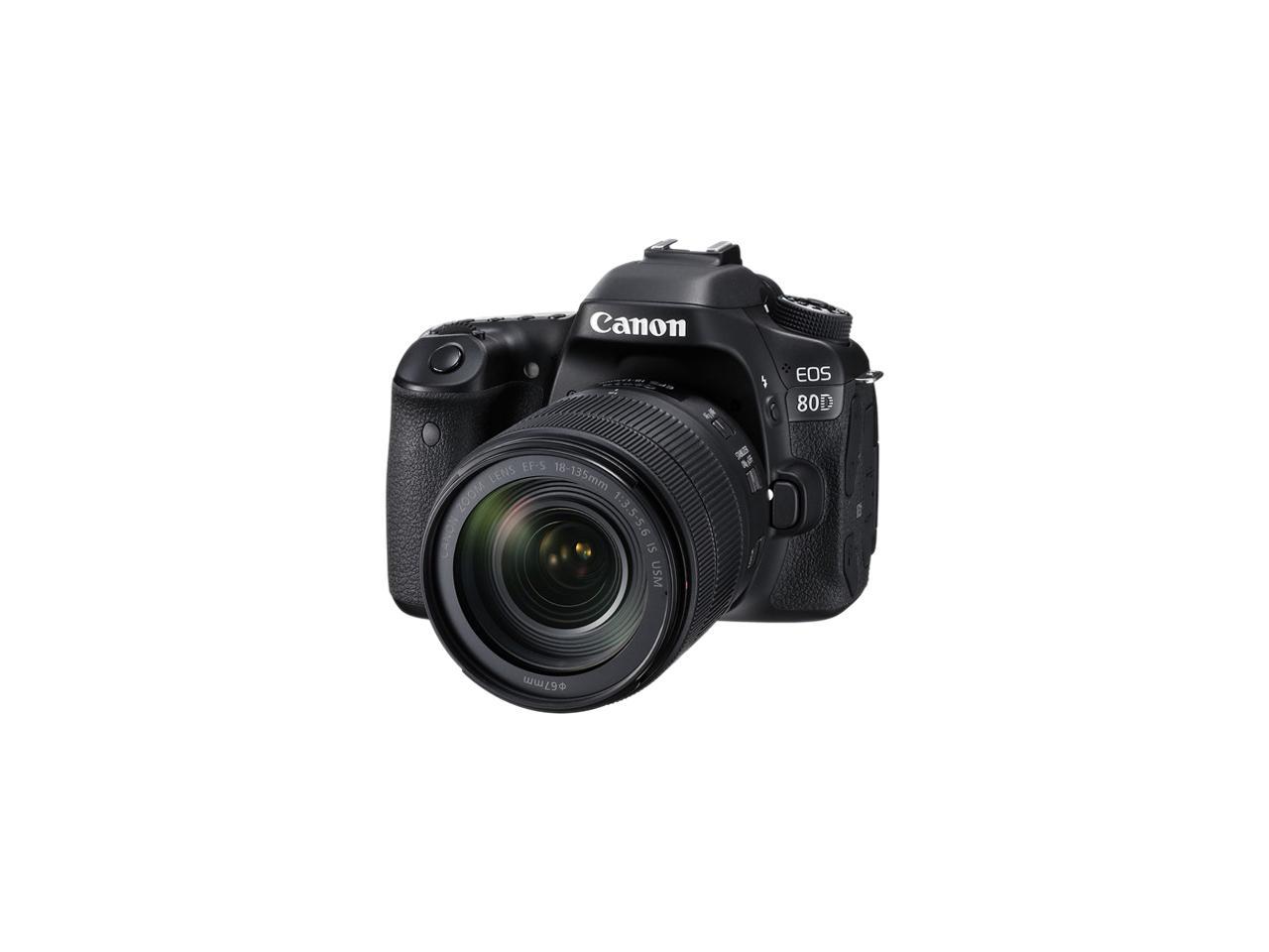 Canon EOS 80D 1263C006 Black Digital SLR Camera with 18-135mm IS USM Lens KIT