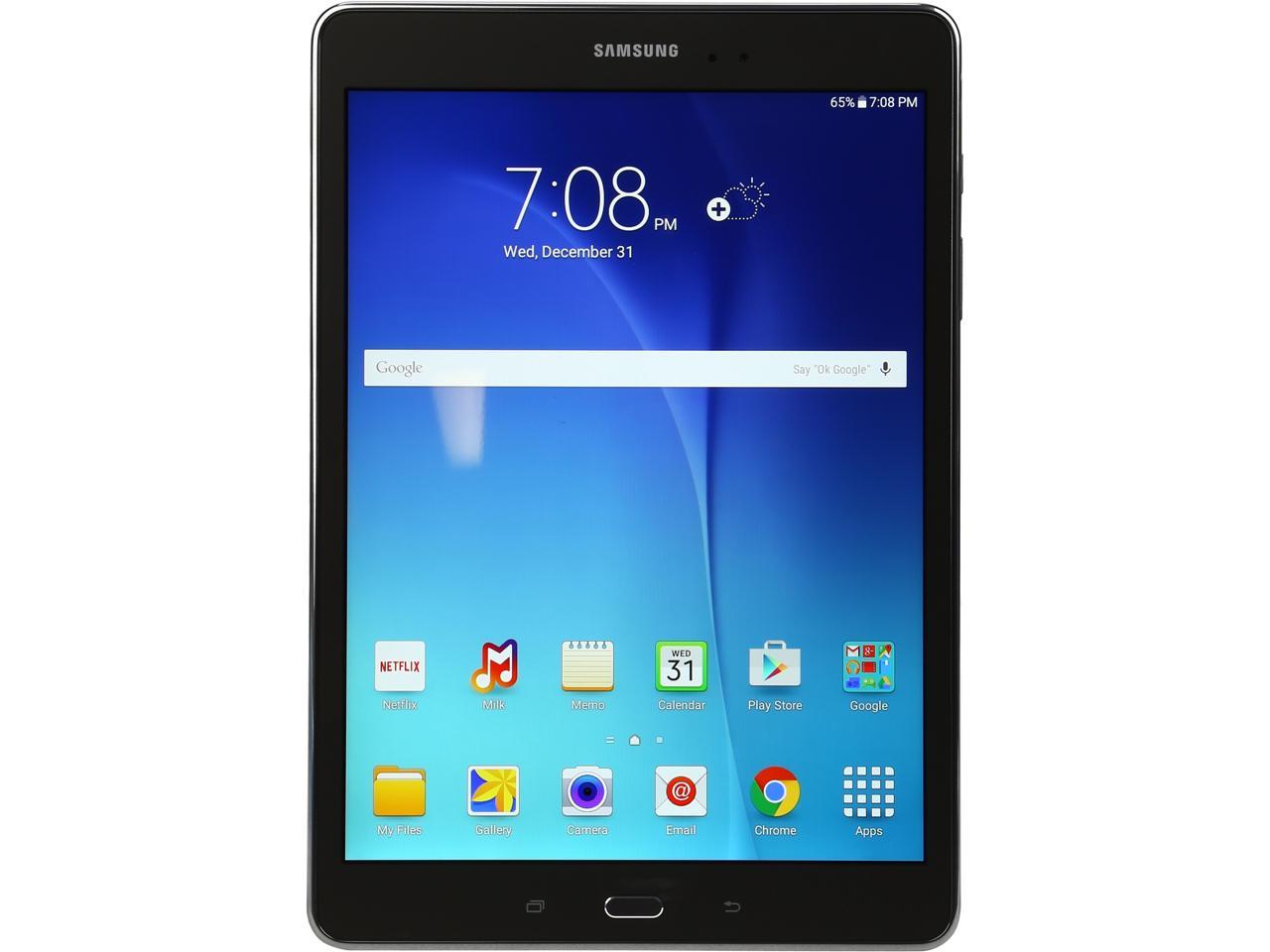 SAMSUNG Galaxy Tab A 9.7 Qualcomm APQ8016 (1.20 GHz) 1.5 GB Memory 16 GB Flash Storage 9.7\" 1024 x 768 Tablet Android 5.0 (Lollipop) Smoky Titanium