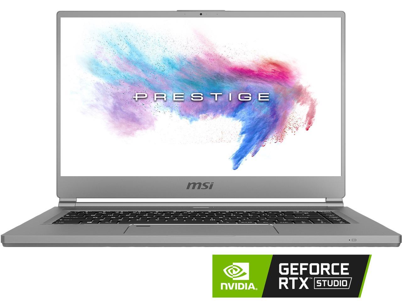 MSI Laptop P Series P65 Creator-654 Intel Core i9 9th Gen 9880H (2.30 GHz) 32 GB Memory 1 TB NVMe SSD NVIDIA GeForce RTX 2070 15.6