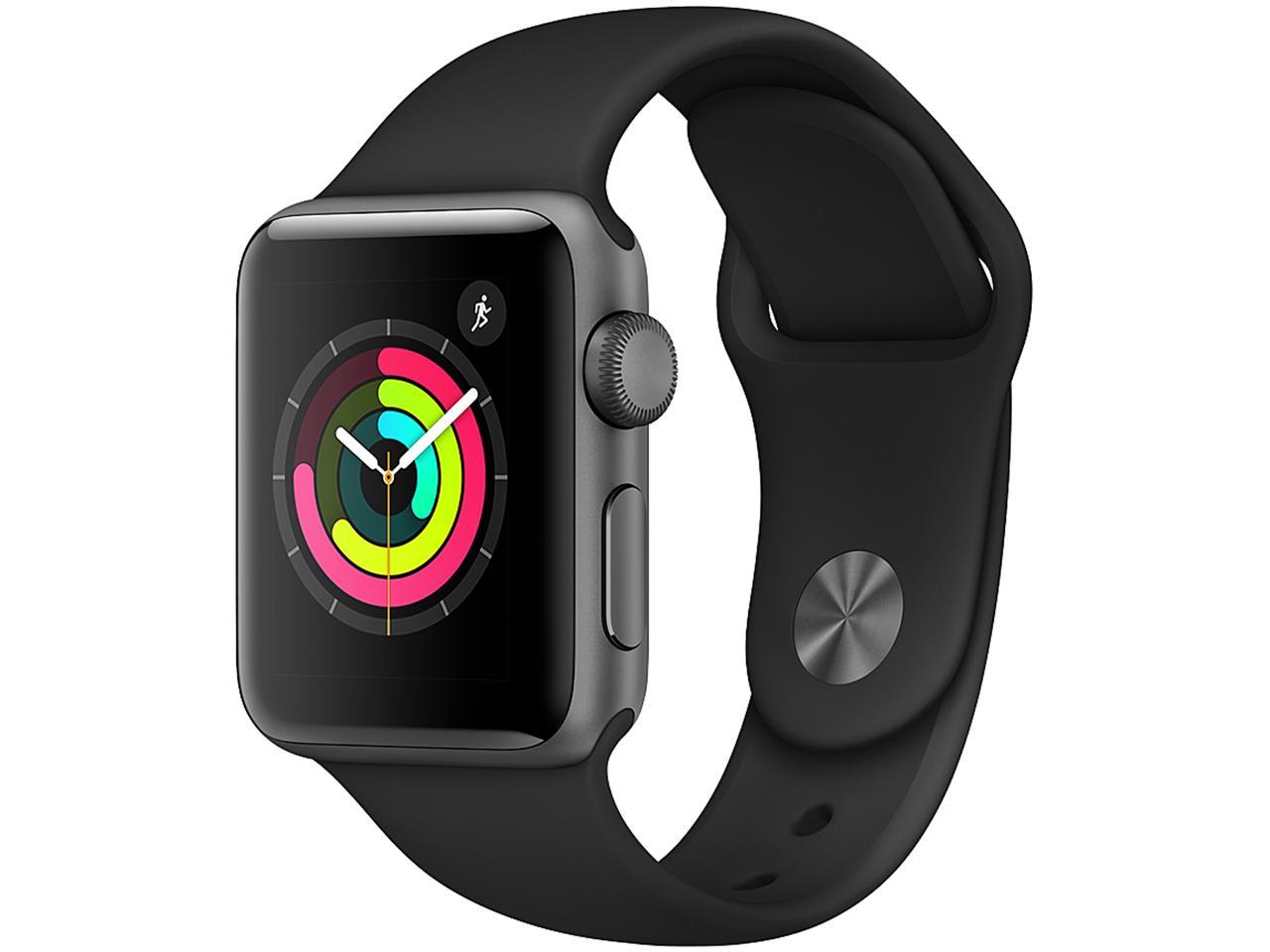 Apple Watch Series 3 (GPS), 38mm Space Gray Aluminum Case with Black Sport Band - Space Gray Aluminum