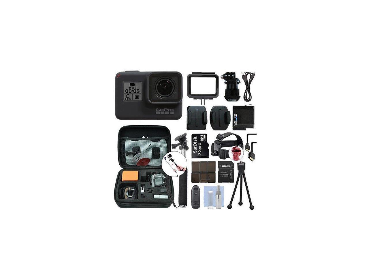GoPro HERO7 Black 12 MP Waterproof 4K Camera Camcorder + 16GB Accessory Kit