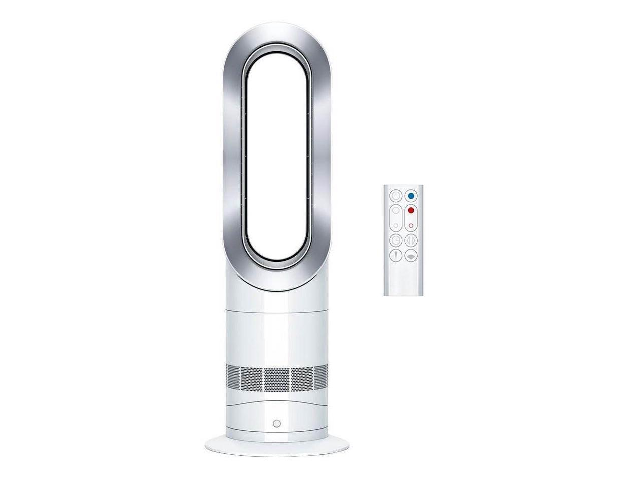 Dyson AM09 Bladeless Fan Heater w/ Remote, White/Silver