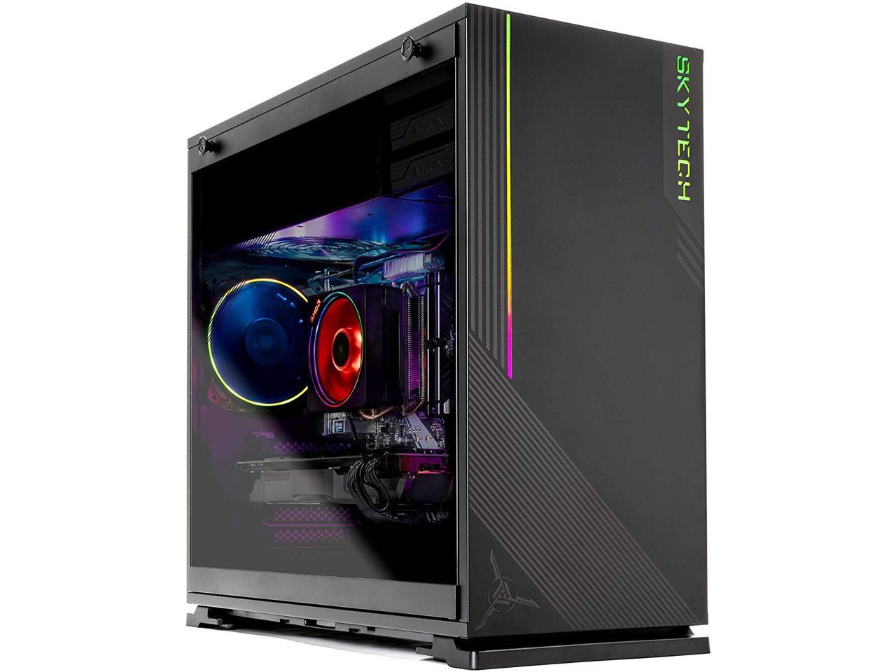 SkyTech Azure Gaming Computer PC Desktop – AMD RYZEN 7 3700X, RTX 2070 Super 8G, 1TB SSD, 16G DDR4 3000, B450 Motherboard, 802.11ac Wi-Fi, ARGB, Window 10 Home