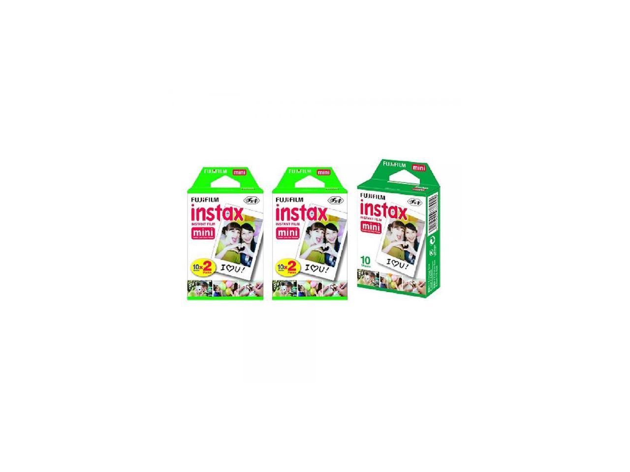 Fujifilm Instax Mini Instant Film, 5 Pack BUNDLE Includes Qty 2 Instax Mini Twin 10 Sheets x 2 packs = 40 Sheets + Instax Mini Single 10 Sheets: Total 50 Pictures