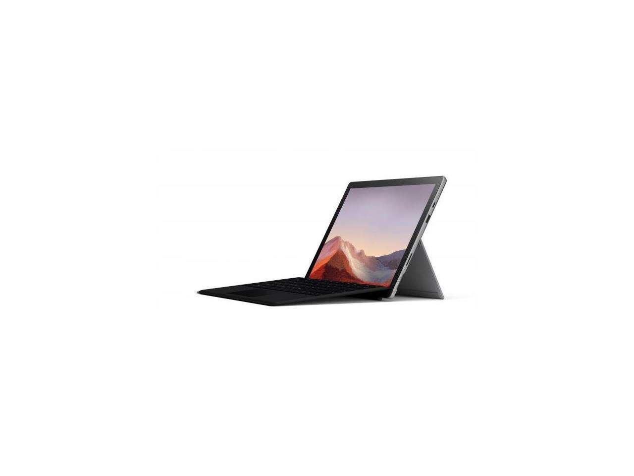 Microsoft Surface Pro 7 i5 8GB 128GB Platinum + Microsoft Surface Type Cover Black - 10th Gen i5-1035G4 Quad-core - Black Surface Type Cover included - Laptop, tablet, or studio mode - Large Glass Tra