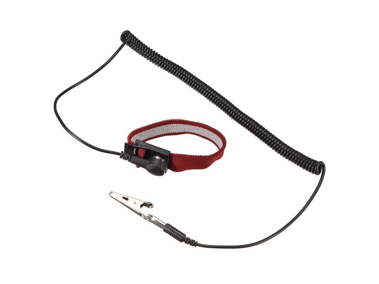 Anti Static Wrist Straps, ESD Components, Stainless Steel Magnetic Tray Grounding Wire Alligator Clip Red Black