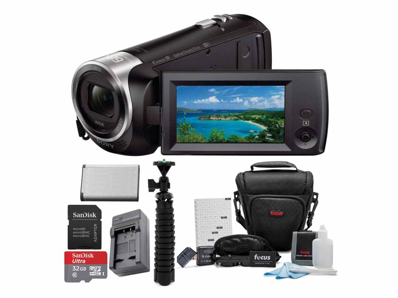 Sony HDR-CX440 Handycam Camcorder with 32GB Memory Card and Accessory Bundle