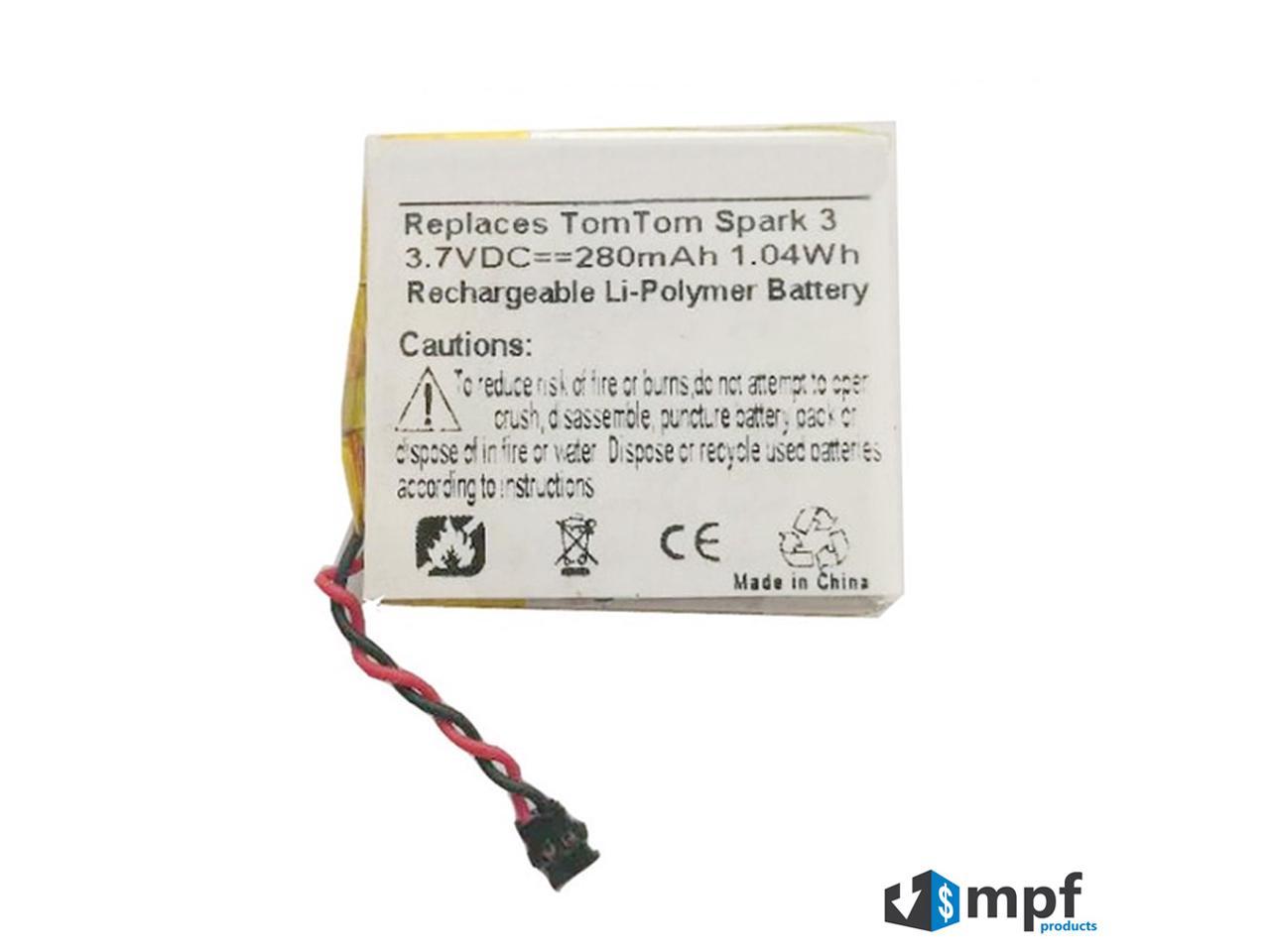 280mAh PP332727 Battery Replacement Compatible with TomTom Spark 3 GPS Activity Tracker and Fitness Watch