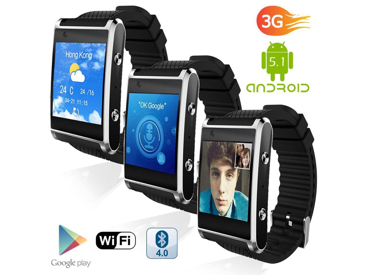 1.54-inch Android SmartWatch by Indigi® (Bluetooth 4.2 Sync + AMOLED Screen + WiFi + GPS)