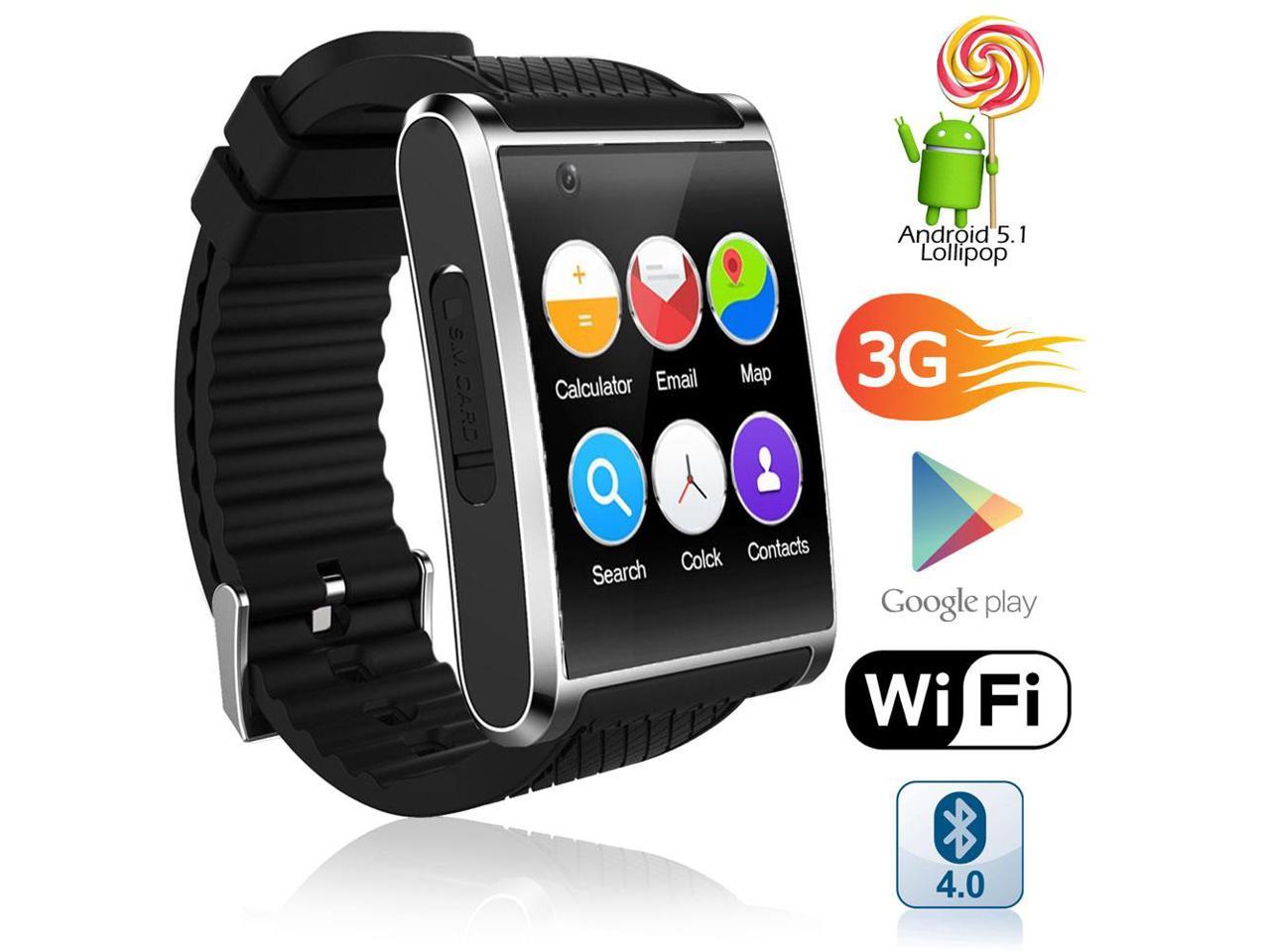 Indigi® 1.54-inch AMOLED Android SmartWatch (Bluetooth 4.2 Sync + QuadCore + WiFi + GSM Unlocked + GPS)