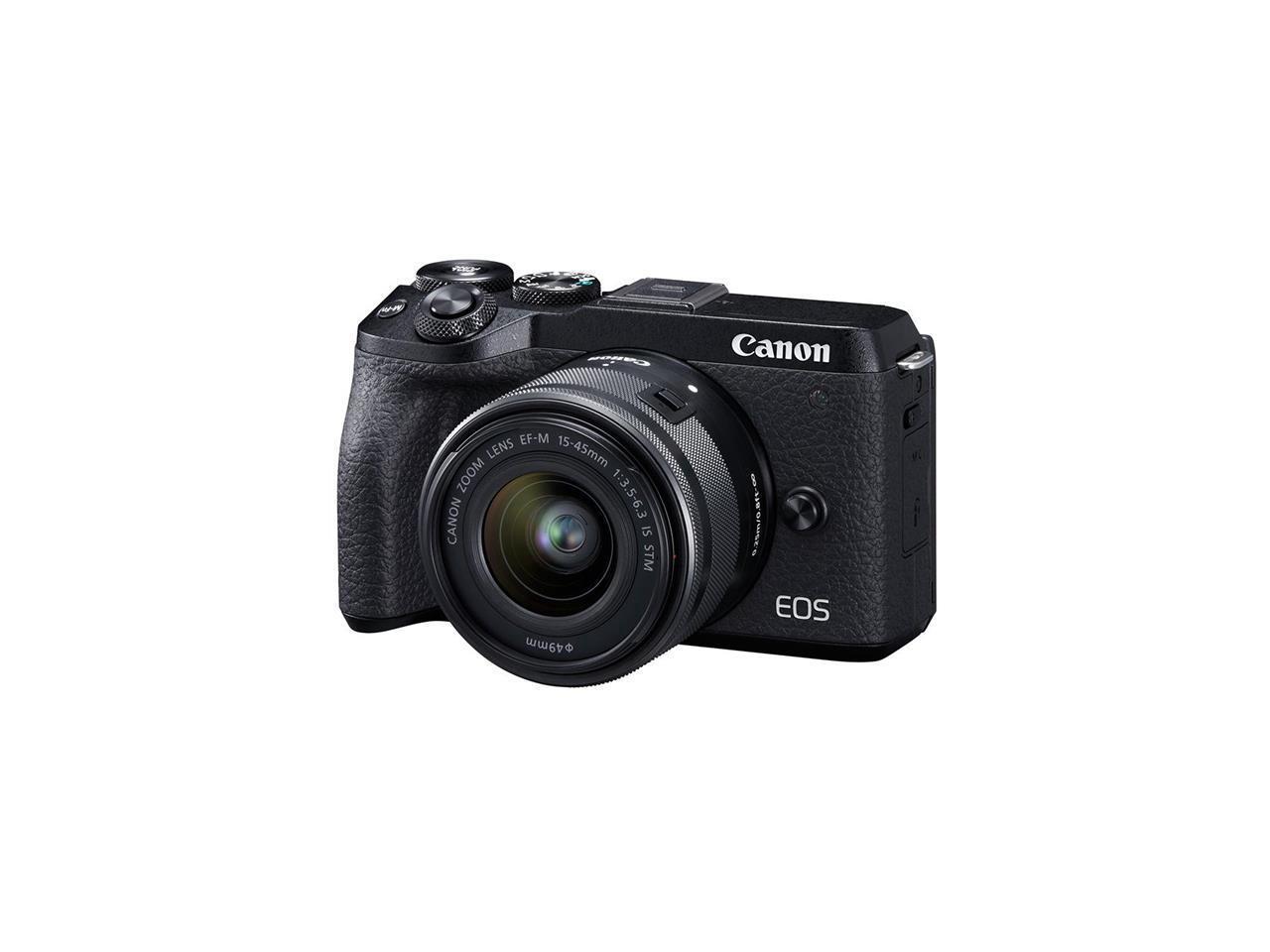 Canon EOS M6 Mark II Mirrorless Digital Camera, 15-45mm Lens, EVF-DC2, Black