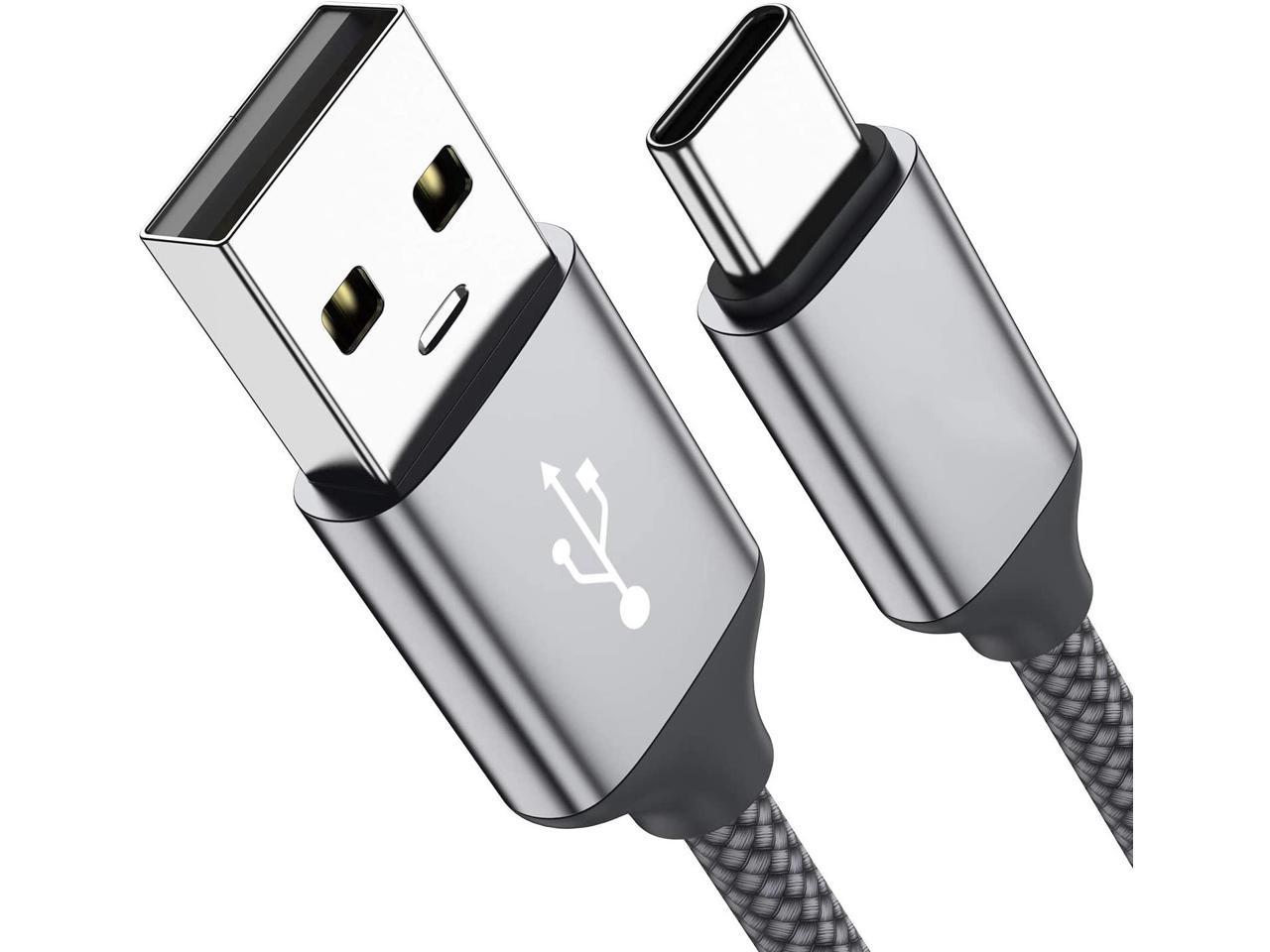 USB Type C Cable,USB A to USB C 2.4A Fast Charging (3.3ft 2-Pack) Braided Charge Cord Compatible with Samsung Galaxy S10 S9 S8 Plus,Note 9 8,A11 A20 A51,LG G6 G7 V30 V35,Moto Z2 Z3,USB C Charger(Grey)