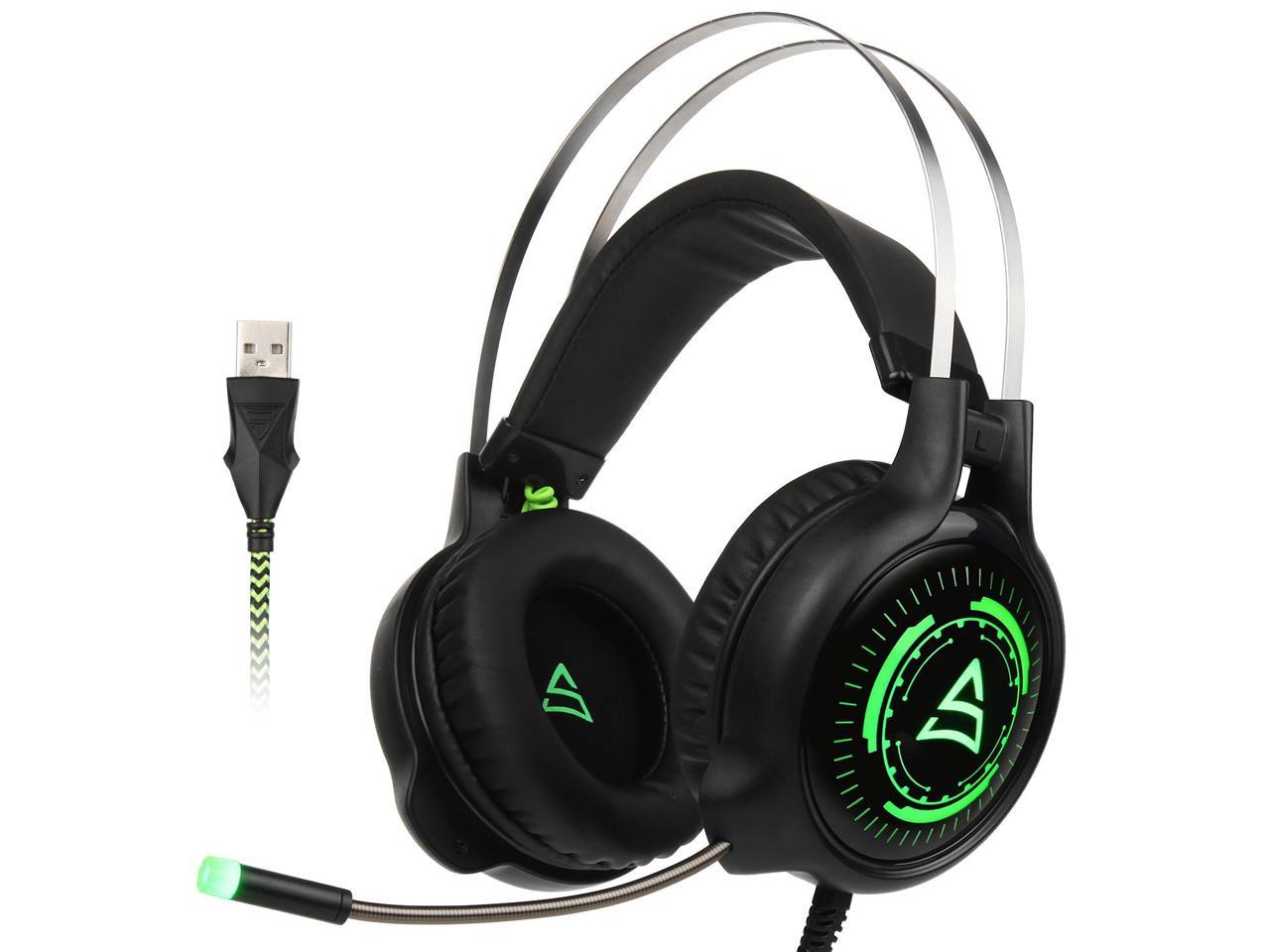 Supsoo G815 Computer Gaming Headset LED Wired Headphones with Mic Volume Control for PC MAC Laptop Tablet