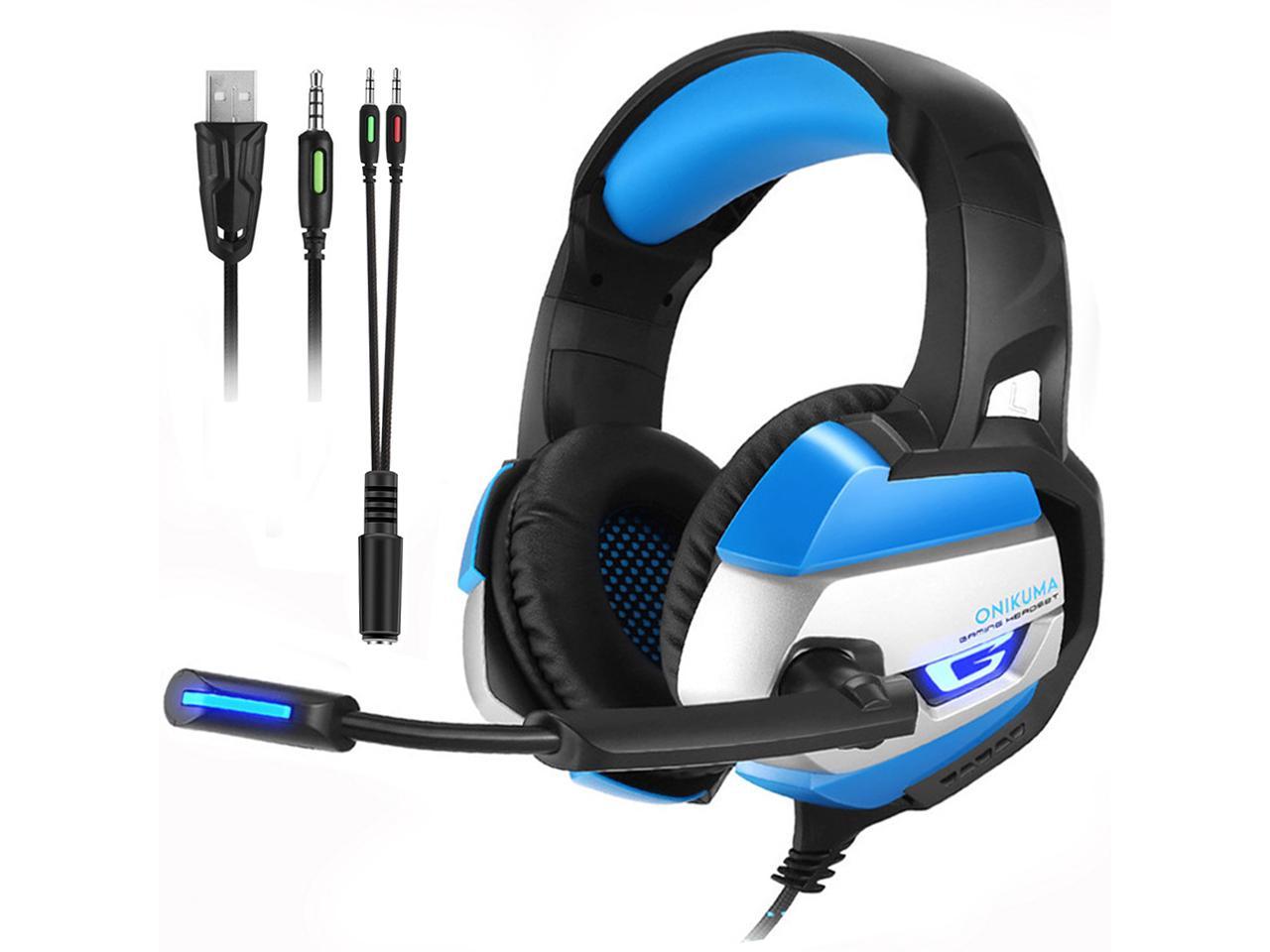 ONIKUMA K5 Stereo Gaming Headset Wired LED Bass Noise Cancelling Headphones with Mic Microphone for Computer Game PC PS4 Laptop