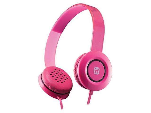 iHome Sleek Stylish Comfortable Stereo Headphones with Flat Cable - Pink IB35PNC