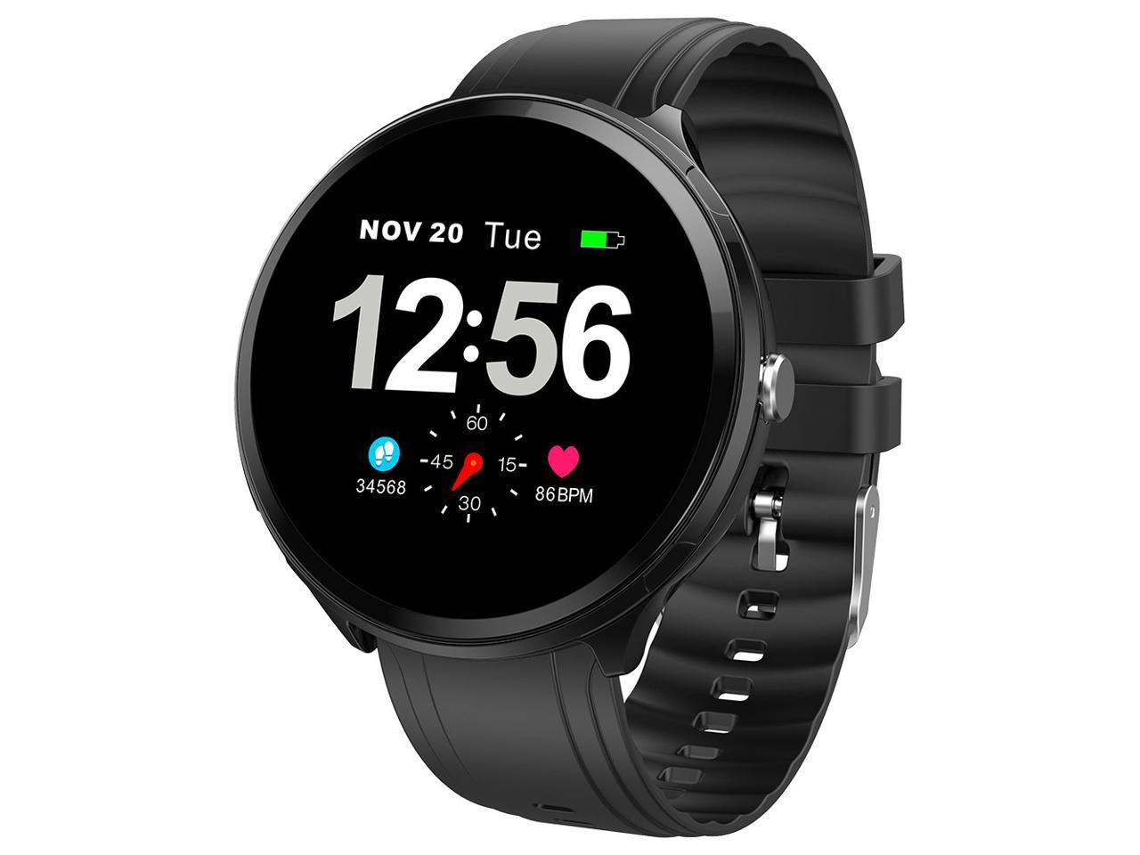 Makibes T4 Pro Smart Watch 1.3 Inch TFT Screen IP67 Heart Rate Blood Pressure Oxygen Sleep Monitor Silicone Strap -Black