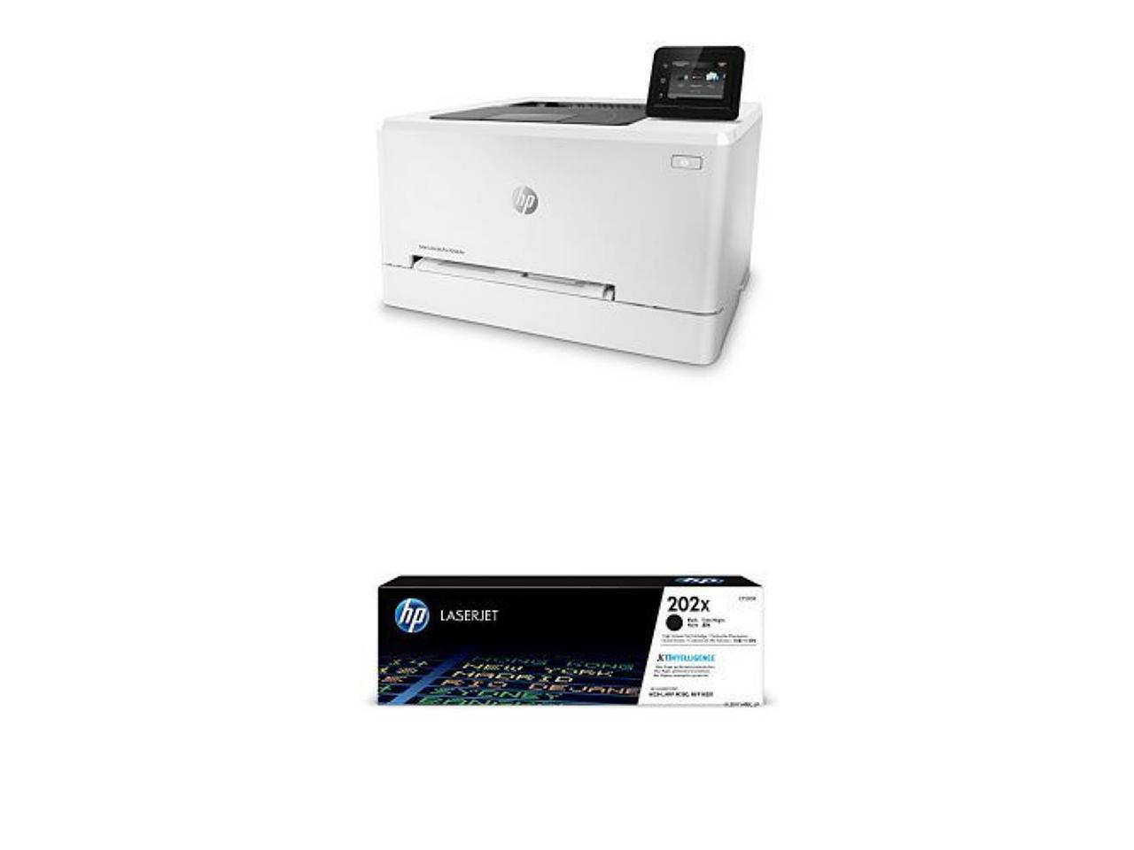 HP Laserjet Pro M254dw Wireless Color Laser Printer w/ HP 202X Black High Yield Original Toner Cartridge Laser Printer