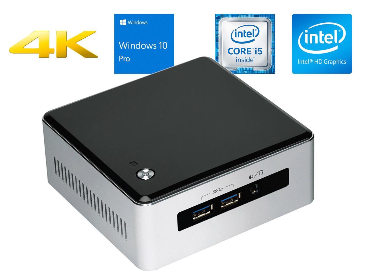 Intel NUC5i5RYH Mini Desktop, Intel Dual-Core i5-5250U Upto 2.7GHz, 8GB RAM, 256GB SSD, MiniDP, MiniHDMI, Wi-Fi, Bluetooth, Windows 10 Pro
