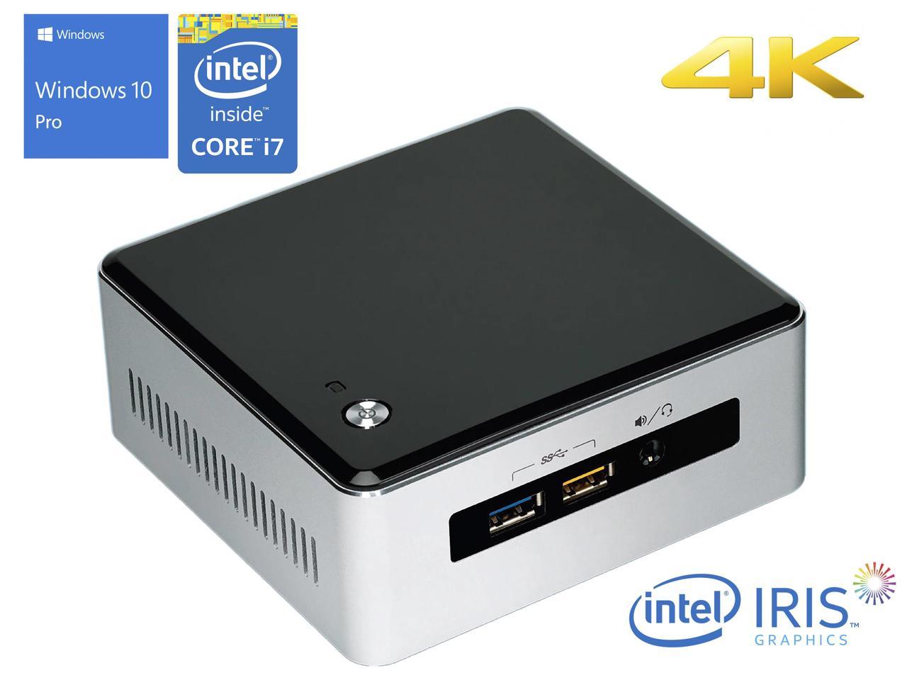 Intel NUC5i7RYH Mini PC, Intel Core i7-5557U Upto 3.40GHz, 8GB RAM, 128GB NVMe SSD + 1TB HDD, Mini HDMI, Mini DisplayPort, Wi-Fi, Bluetooth, Windows 10 Pro