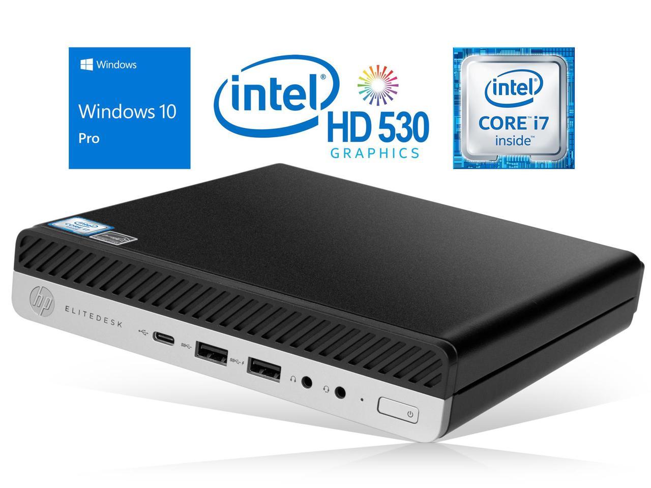 HP EliteDesk 800 G3 Mini PC, Intel Core i7-6700 Upto 4.0GHz, 32GB RAM, 512GB SSD, DisplayPort, Wi-Fi, Bluetooth, Windows 10 Pro