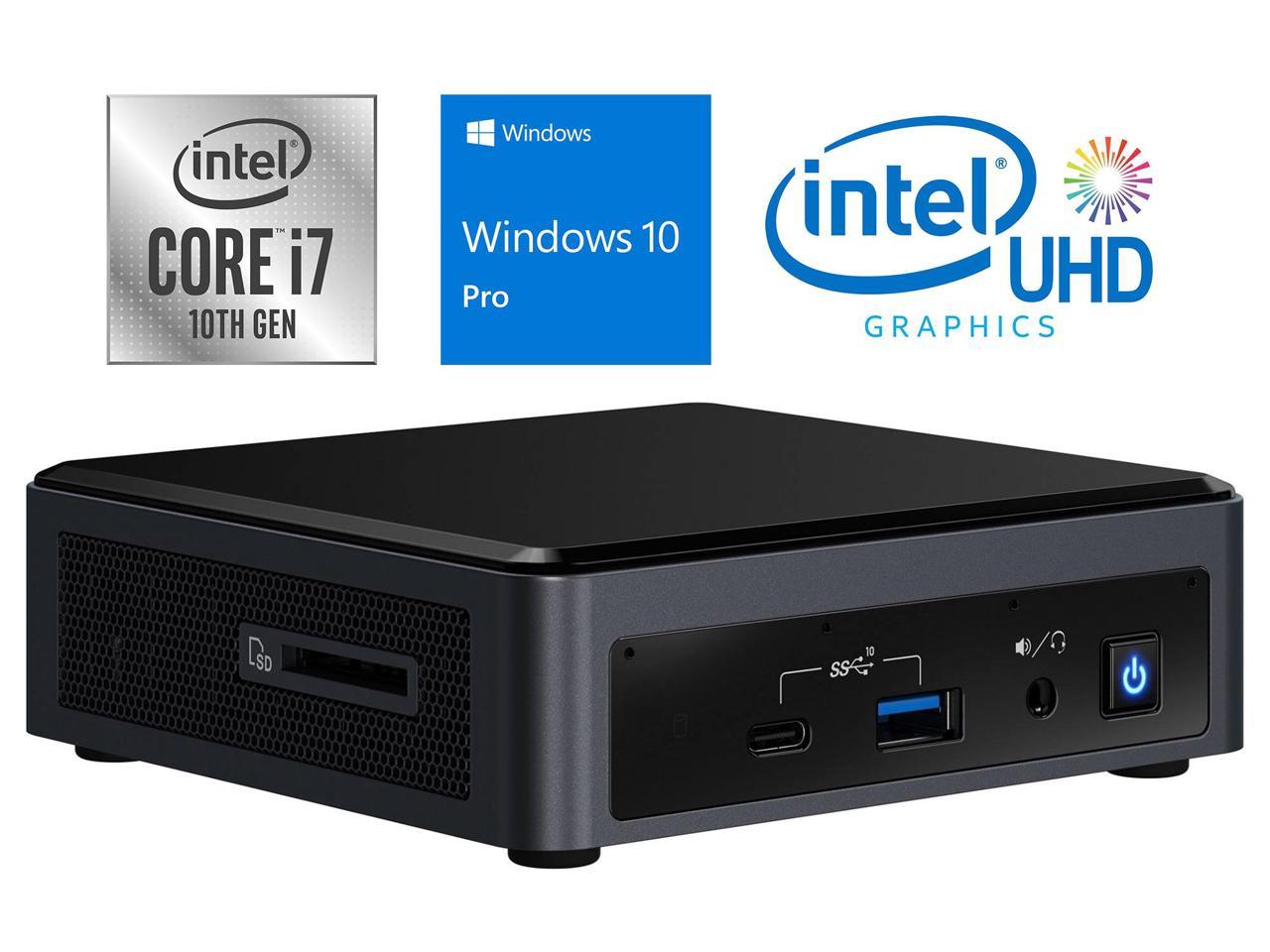 Intel NUC10i7FNK Mini PC, Intel Core i7-10710U Upto 4.7GHz, 16GB RAM, 512GB NVMe SSD, HDMI, Thunderbolt, Card Reader, Wi-Fi, Bluetooth, Windows 10 Pro