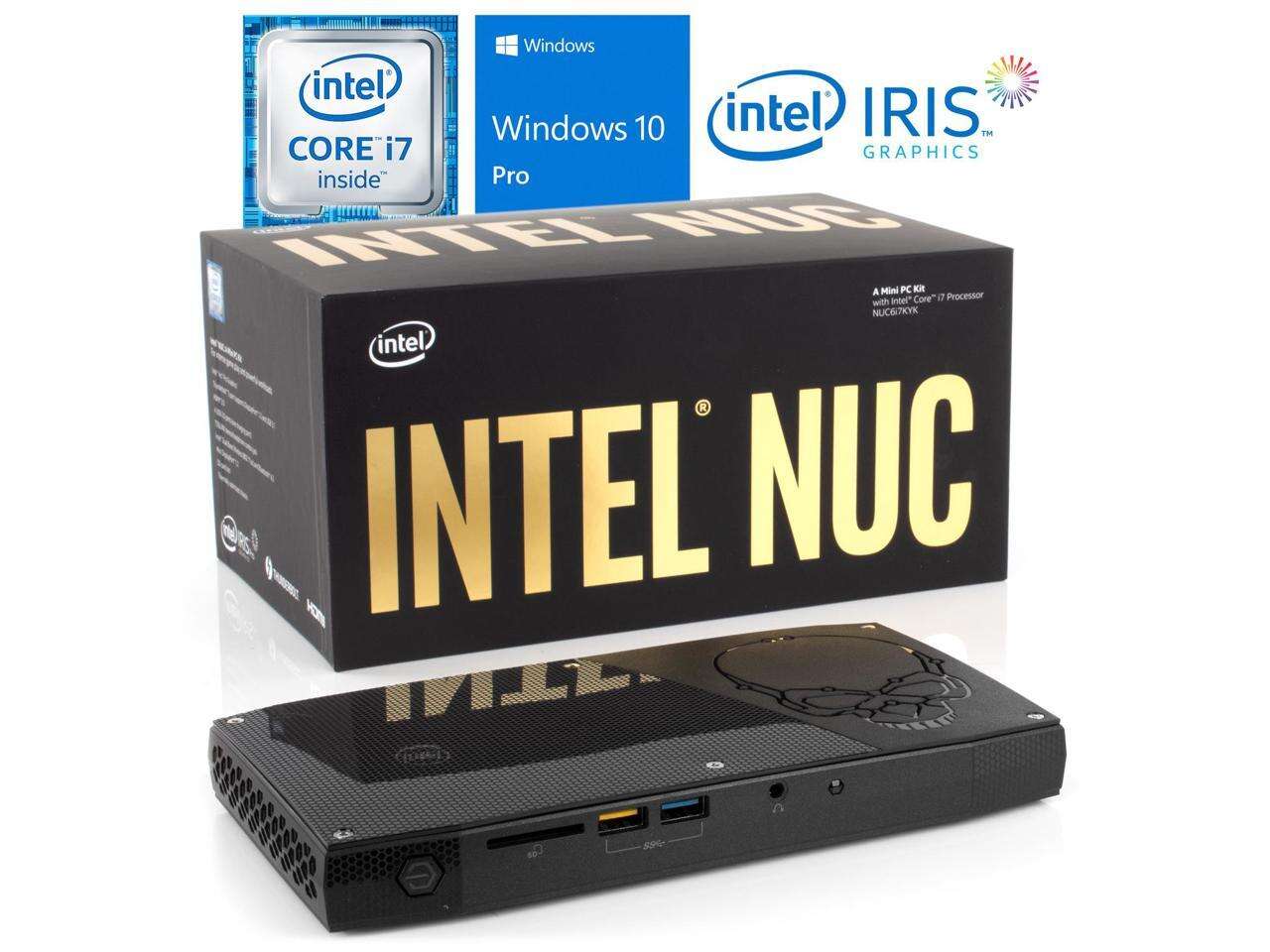 Intel NUC6i7KYK Mini PC, Intel Core i7-6770HQ Upto 3.5GHz, 8GB RAM, 128GB NVMe SSD, HDMI, Thunderbolt , Mini DisplayPort, Card Reader, Wi-Fi, Bluetooth, Windows 10 Pro