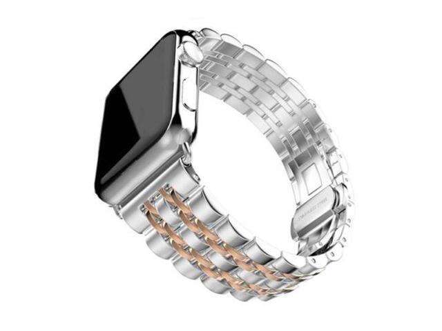 iPM Modern Stainless Steel Link Band with Butterfly Closure for Apple Watch - 38mm - Rose Gold
