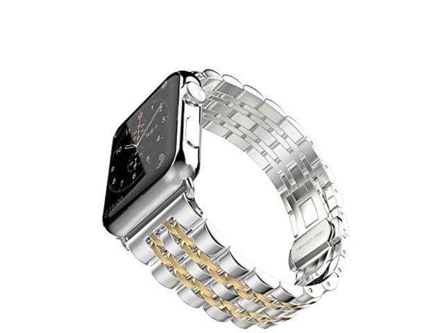 iPM Modern Stainless Steel Link Band with Butterfly Closure for Apple Watch - 38mm - Gold