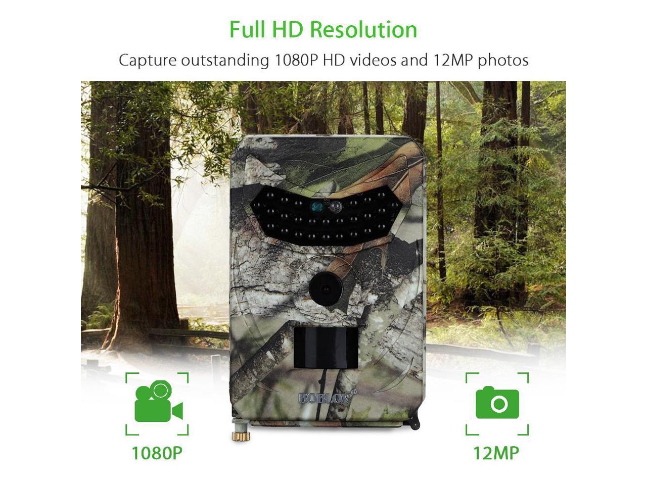 PR-100 12MP 1080P HD Hunting Trail Camera Night Vision IR LED 120° Wide Angle