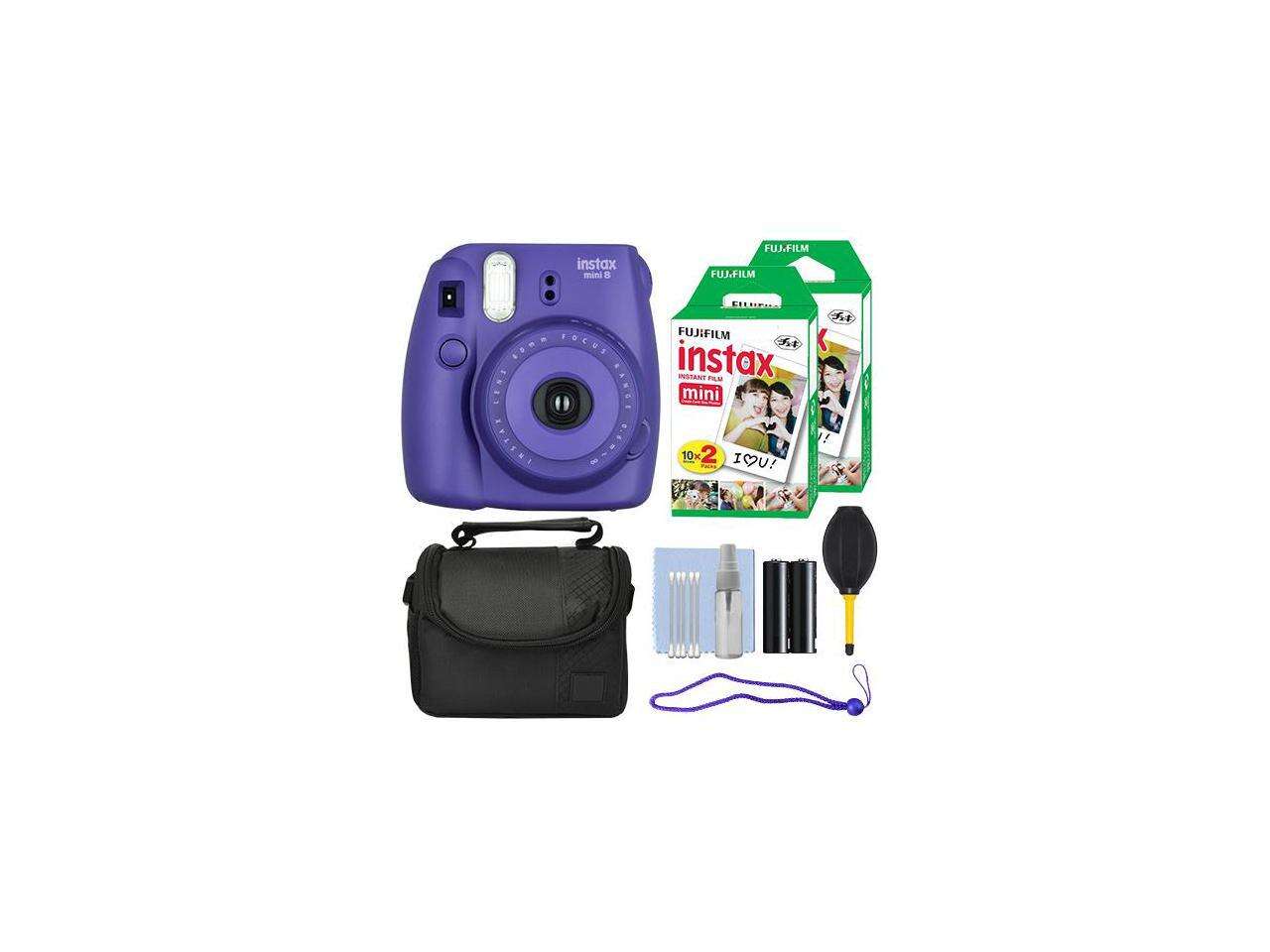 Fuji Fujifilm Instax Mini 8 Instant Film Camera Grape + 40 Film Accessory Kit