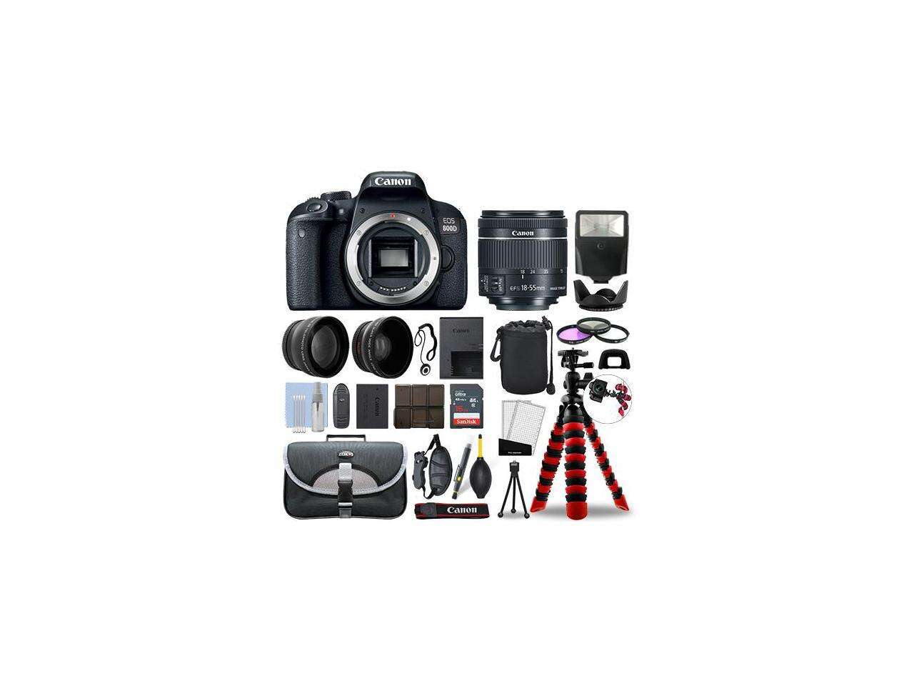 Canon 800D / T7i SLR Camera with 18-55mm STM+ 16GB 3 Lens Ultimate Accessory Kit