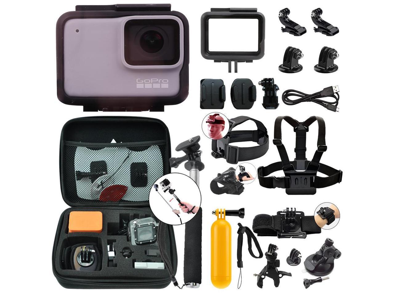 GoPro HERO7 White 10 MP Waterproof Camera Camcorder + Complete Action Bundle