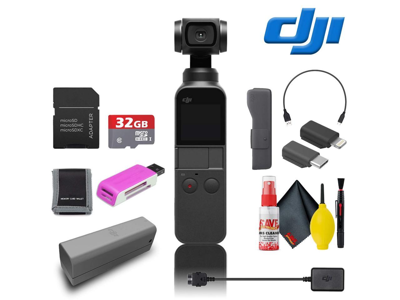 DJI Osmo Pocket Gimbal - Value Kit - Handheld, 3 Axis Gimbal, 4K Video, 12MP, Attachable to Smartphone, Extra Battery, 3