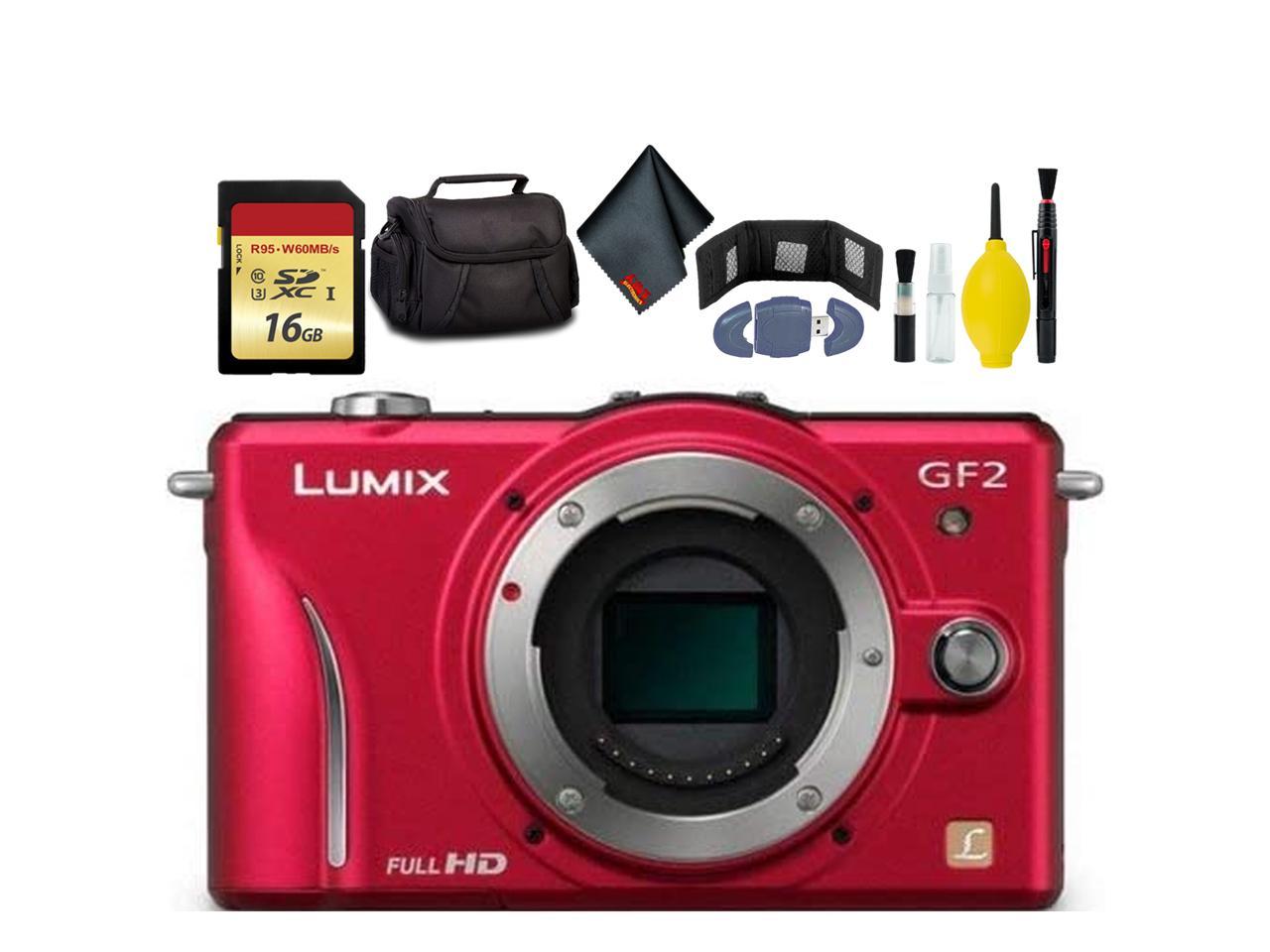 Panasonic Lumix DMC-GF2 Camera Body(R) - 16GB - Wallet - Reader - CASE +