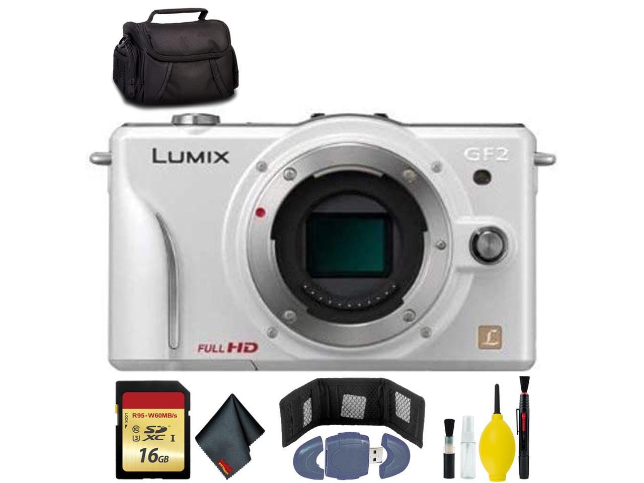 Panasonic Lumix DMC-GF2 Camera Body(W) - 16GB - Wallet - Reader - CASE + More
