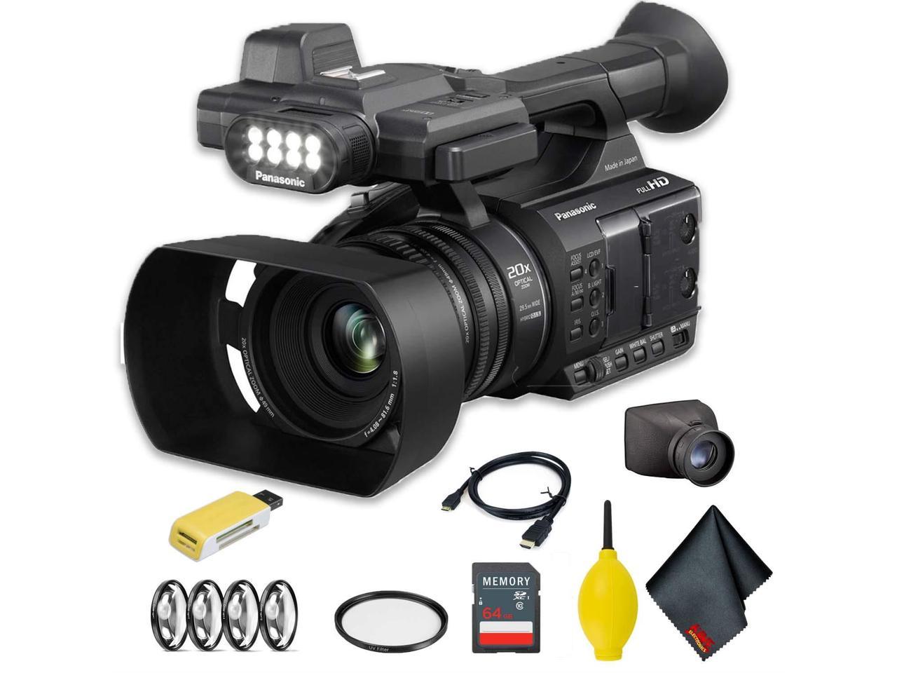 Panasonic� AG-AC30 Full HD Camcorder with Touch Panel LCD Viewscreen and Built-In LED Light� Intermediate Accessory Bundle w/ Viewfinder & More