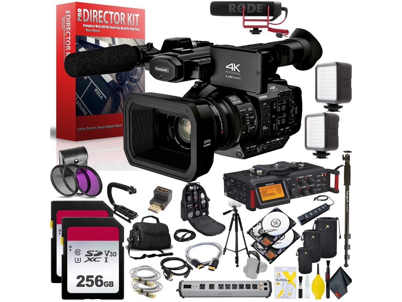 Panasonic AG-UX180 4K Premium Professional Camcorder Filmmaker Kit Bundle Kit