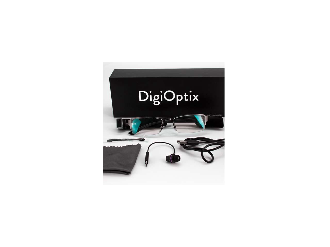 DigiOptix 32GB Smart Glasses with Sunglasses Frame (PC lense) HD Mini Camera Video Glasses Bluetooth Hand-free Answer/Call steam Music