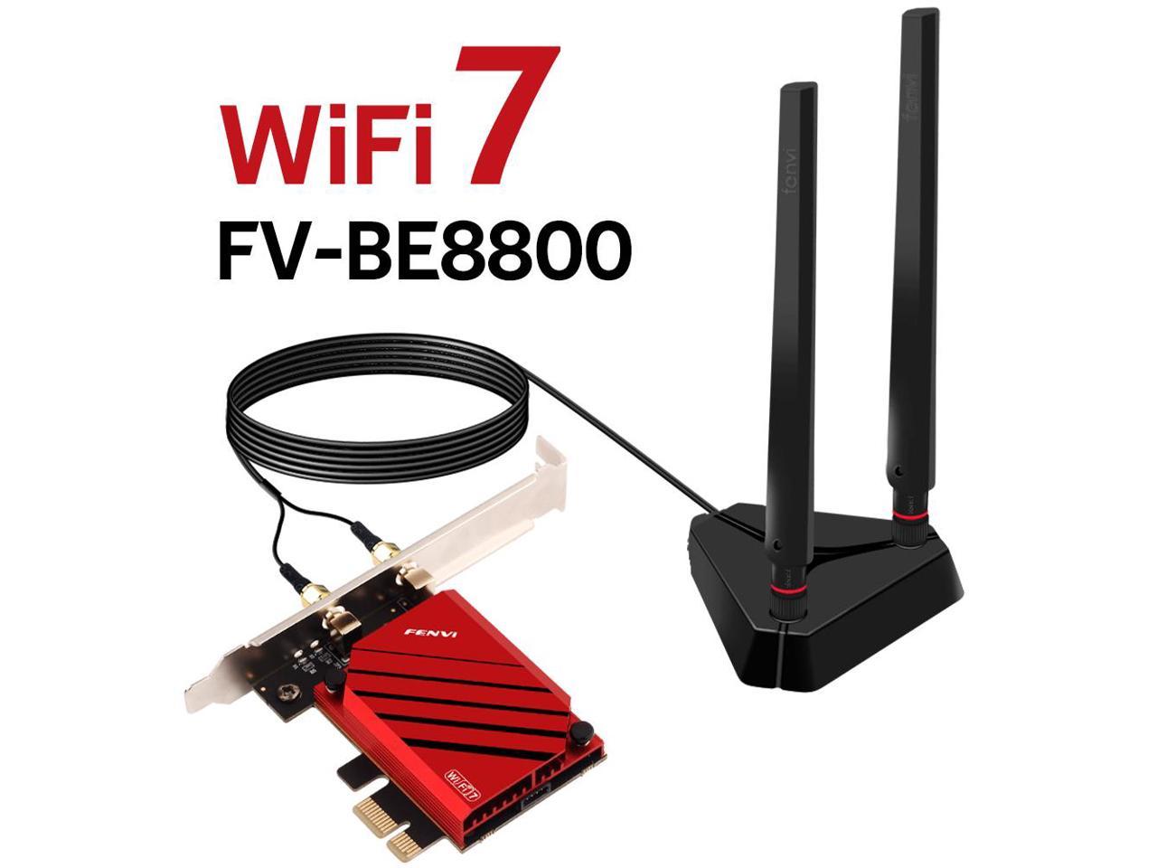 Fenvi FV-BE8800 PRO WiFi 7 BE200 PCIe Network Card, Bluetooth 5.4,Tri-Band Antenna 2.4G/5G/6GHz for Intel BE200 8774Mbps Wireless Adapter,802.11be with MU-MIMO, OFDMA, Support Windows 11/10(64it)