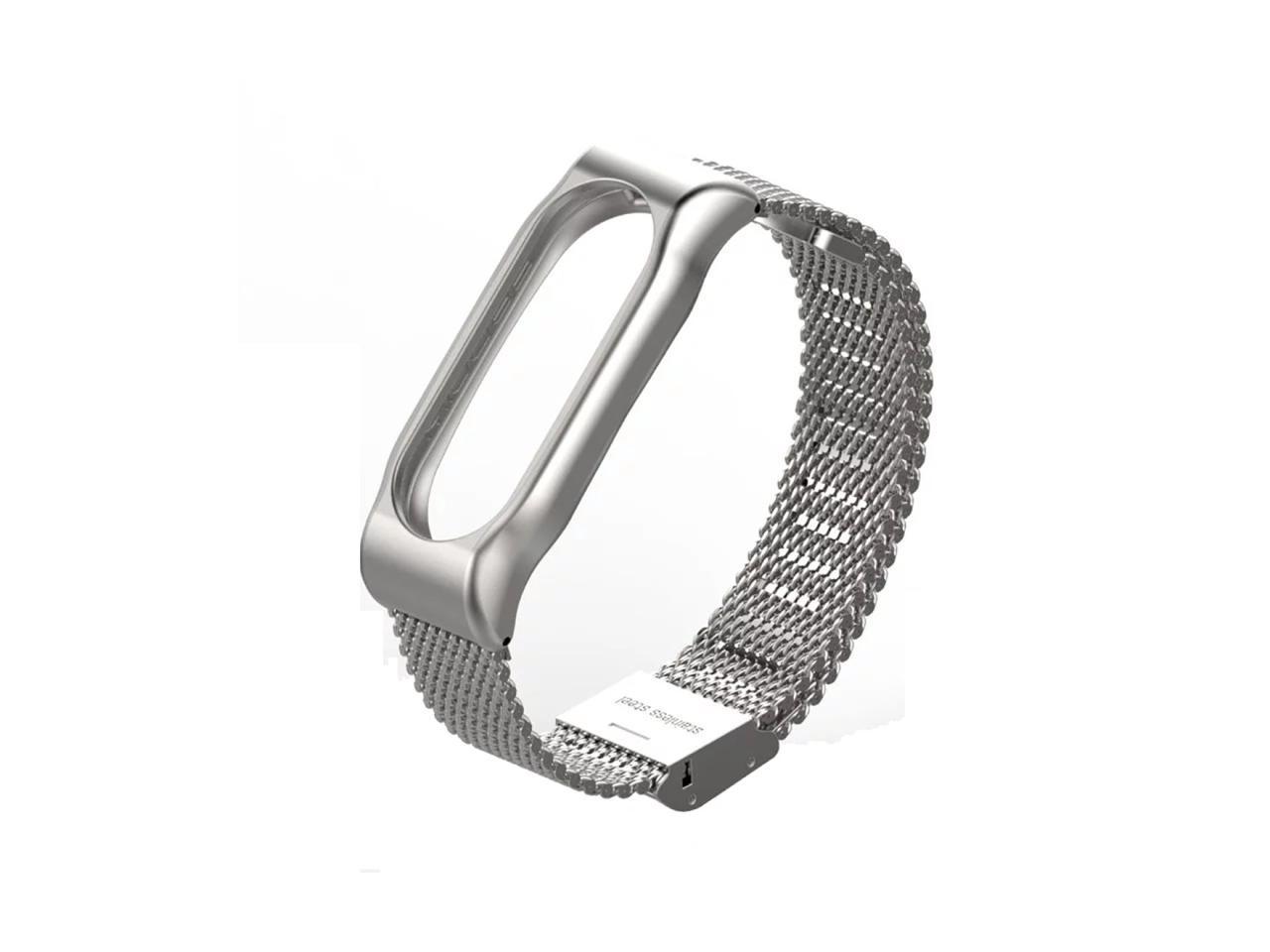 Original Mijobs Metal Strap for Xiaomi Mi Band 2 Screwless Buckle Style Stainless Steel Bracelet Wristbands Replace Accessories, Host not Included