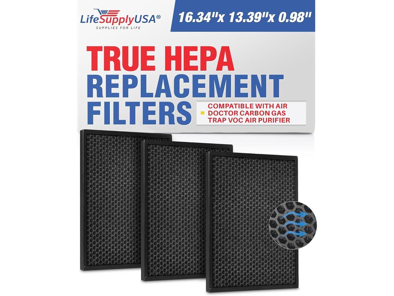 Replacement HEPA Filter fits AIR Doctor Carbon Gas Trap VOC Air Purifier