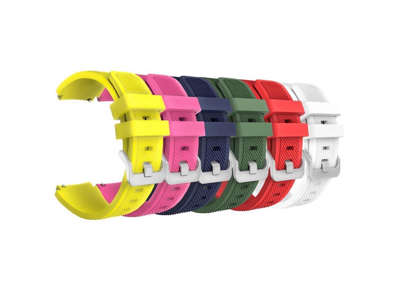 Miimall 6PCS Replacement Soft Silicone Watchbands for Samsung Gear S3/Soft Silicone Straps for Gear S3 Frontier/S3 Classic, Durable and Sturdy - Multicolor (6 PCS)
