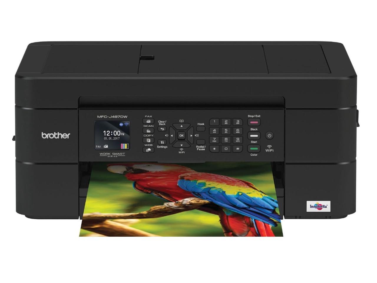 Brother MFC-J497DW Compact, Wireless Color Inkjet All-in-One Printer with Auto