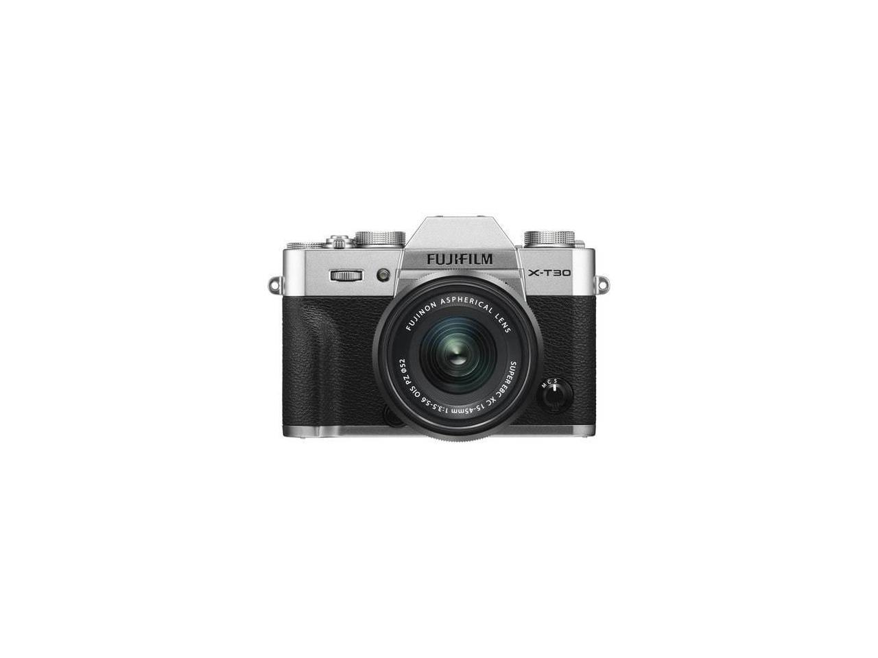 Fujifilm X-T30 Mirrorless Camera with XC 15-45mm f/3.5-5.6 OIS PZ Lens - Silver