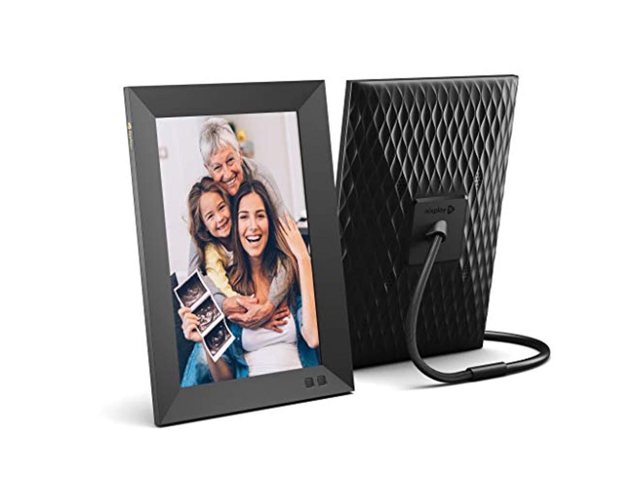 nixplay 10.1 inch smart photo frame w10f black - digital wifi picture frame with 1280x800 hd display, motion sensor and 10gb on