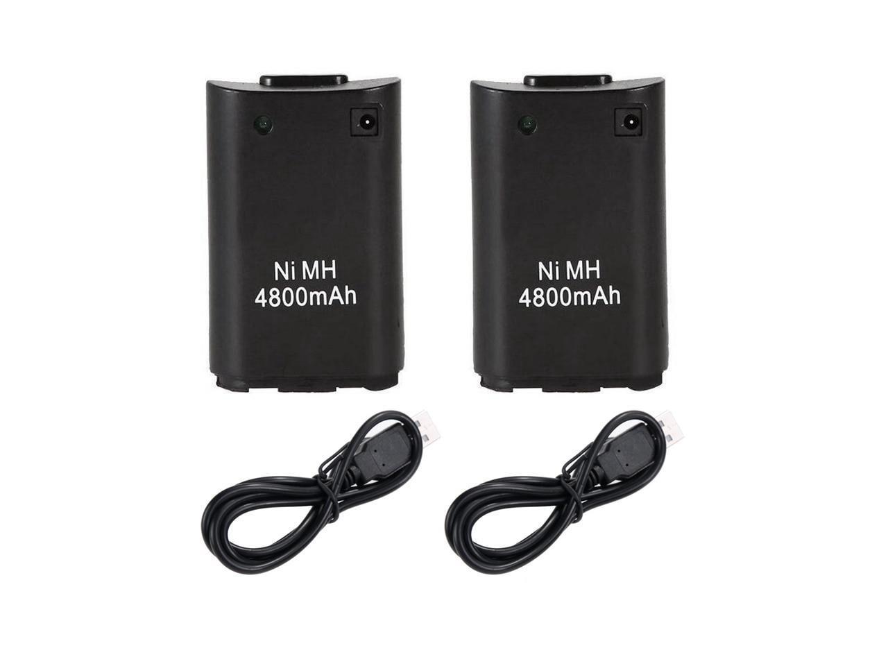 2x 4800mAh Rechargeable Battery Pack + USB Charger Cable for Xbox 360 Wireless Game Controller Gamepads For Xbox 360 Battery