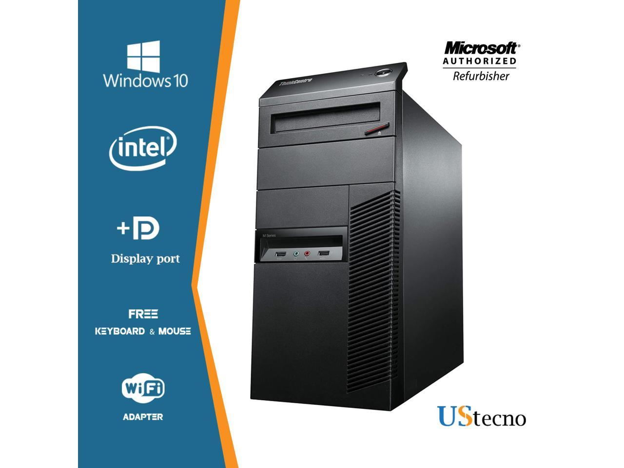 Lenovo ThinkCentre M91p Tower Desktop Computer Intel Core i5 2400 16GB 256GB SSD DVD Windows 10 Professional New Free Keyboard, Mouse,Power cord,WiFi Adapter